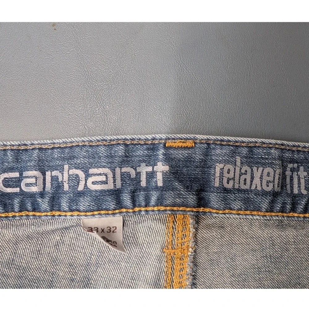 Carhartt Rugged Flex Jeans Mens 33x32 Blue Relaxed Fit Straight 102808-498‎